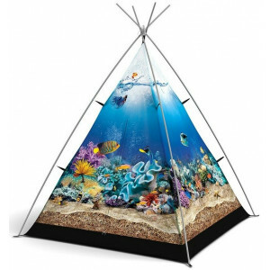 Wigwam Tipi Something Fishy - Little Camper by FieldCandy – Kindertent met Aquarium Design – Voor Binnen & Buiten